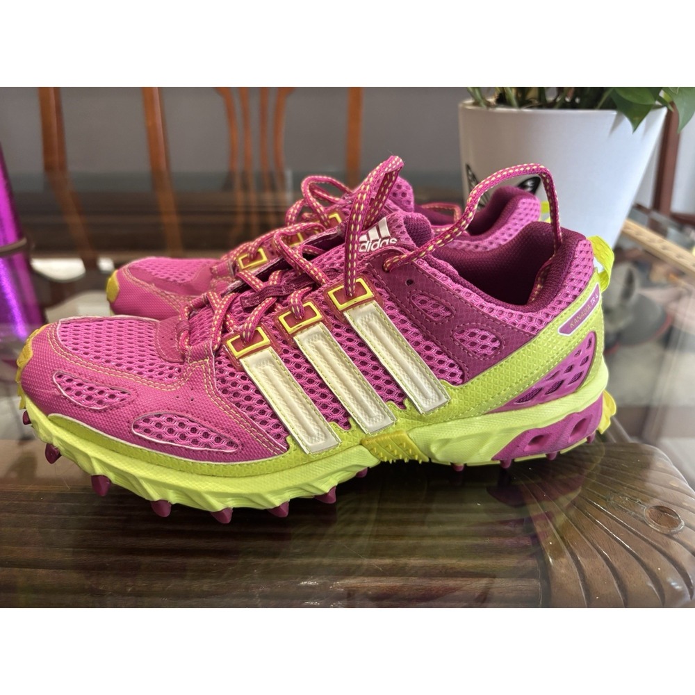 adidas Kanadia TR 4 Women's 8.5 Pink Lime Green Trail Running Sneakers